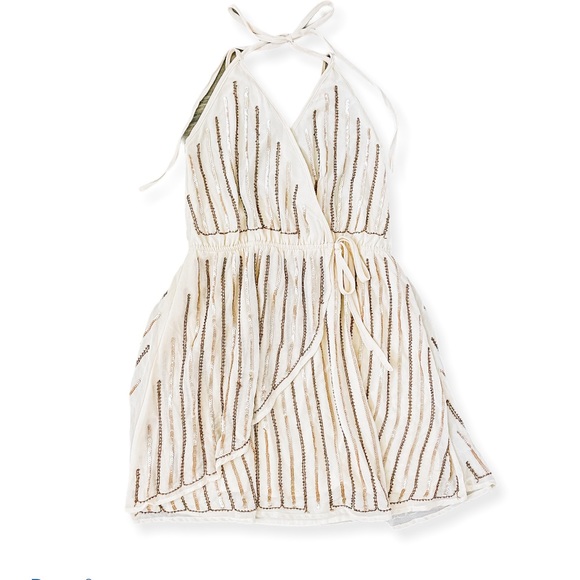 Elegant Cream Striped Dress - Picture 5 of 7